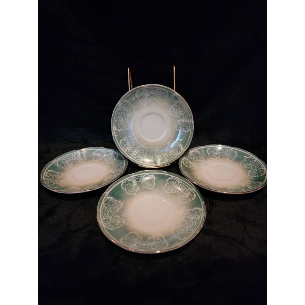 Green Keinan Saucers 4 Piece Vintage China